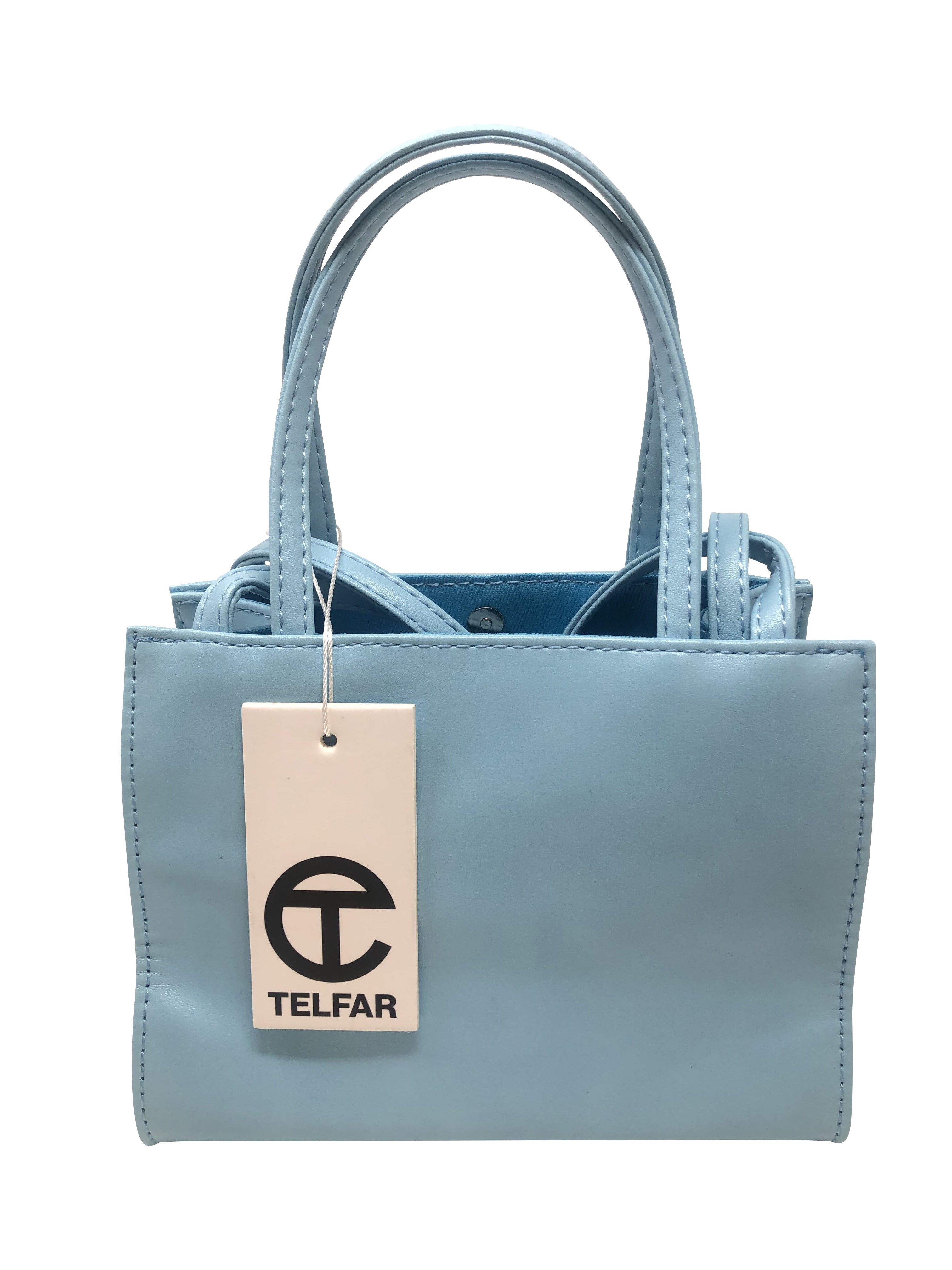 Telfar Small Shopping Bag, Pool Blue